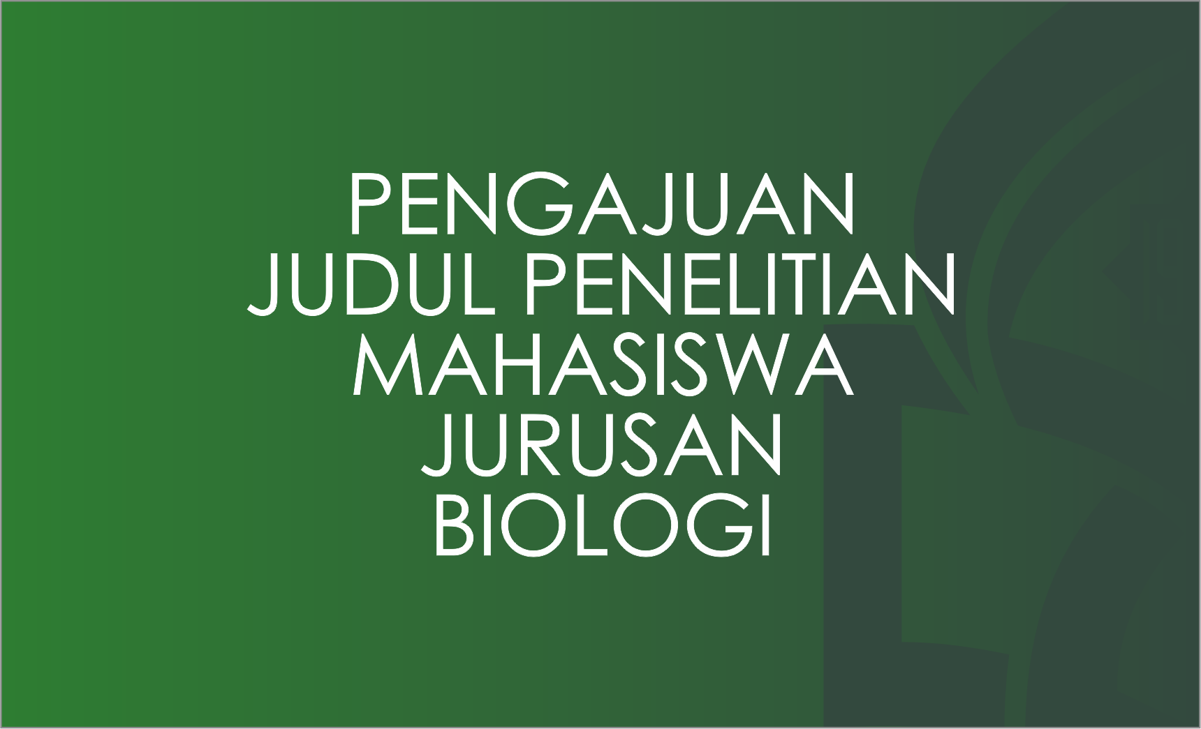 Pengajuan Judul Penelitian