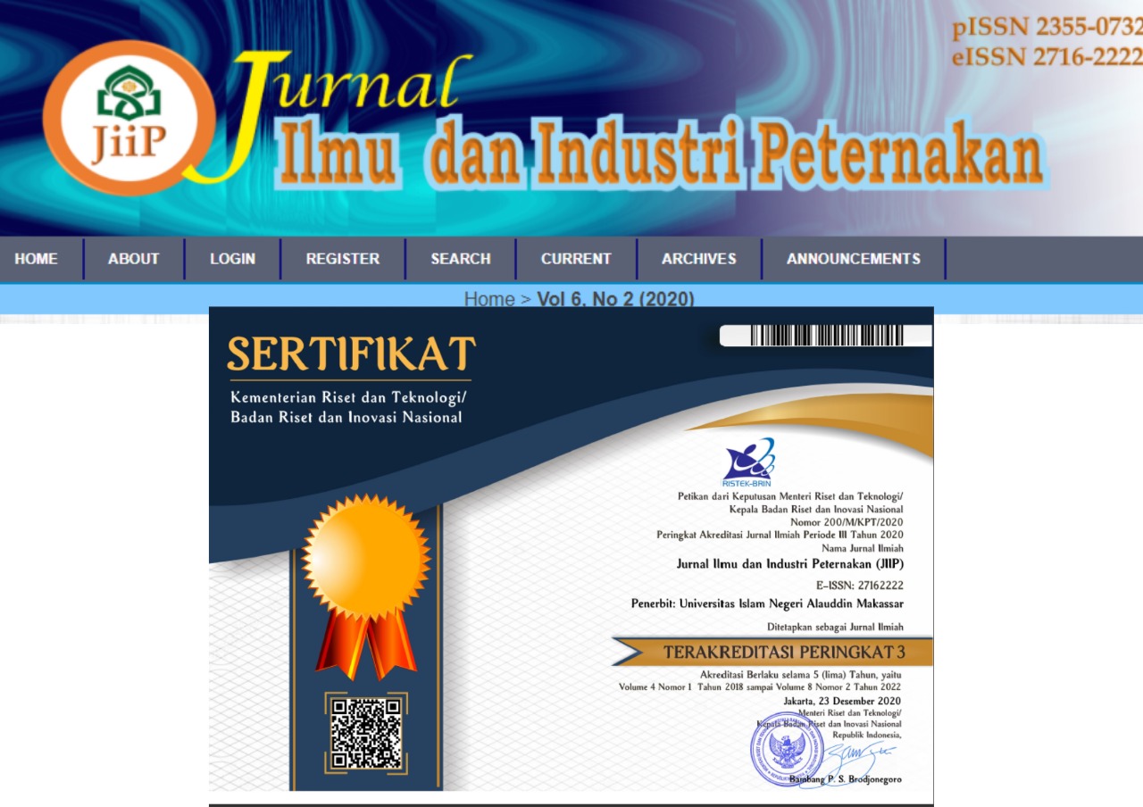 e-Journal (Jurnal Ilmu dan Industri Peternakan)