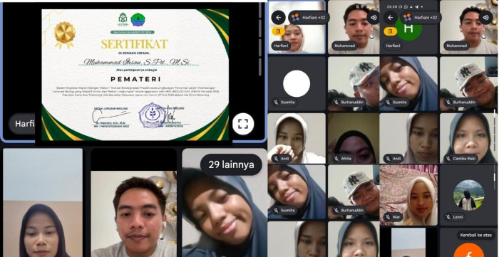 Kajian SCMB HMJ Biologi FST UINAM Bahas Inovasi Biodegradasi Plastik untuk Atasi Pencemaran Lingkungan
