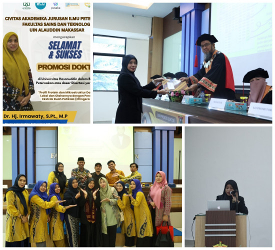 Dosen Ilmu Peternakan FST UIN Alauddin Makassar Raih Gelar Doktor di Universitas Hasanuddin